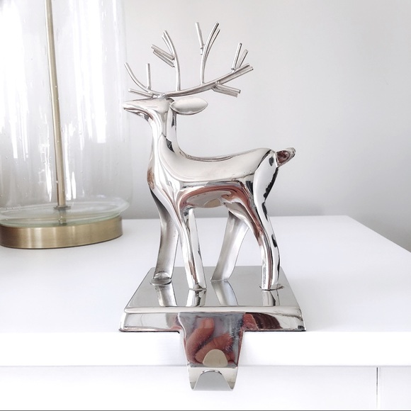 Crate&Barrel Holiday Crate Barrel Silver Reindeer Stocking Holder Poshmark